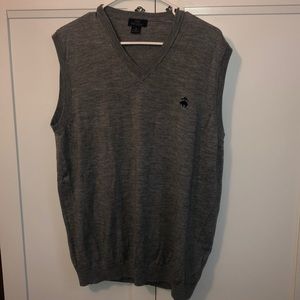 Brooks Brothers 100% Merino Wool Gray Vest Men XL